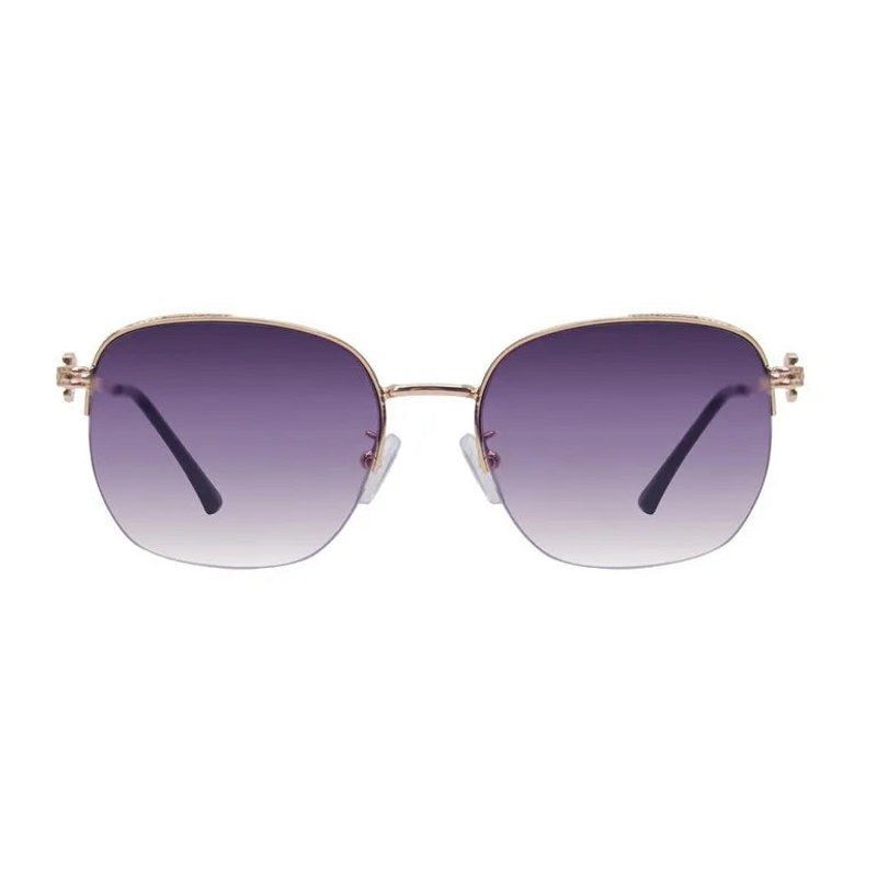 Eclipse Purple Medium Half Rim Square Sunglasses for Women — Hashtag Eyewears