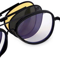 Eclipser Black Medium Full Rim Aviator Clip-on for Men & Women — Hashtag Eyewears