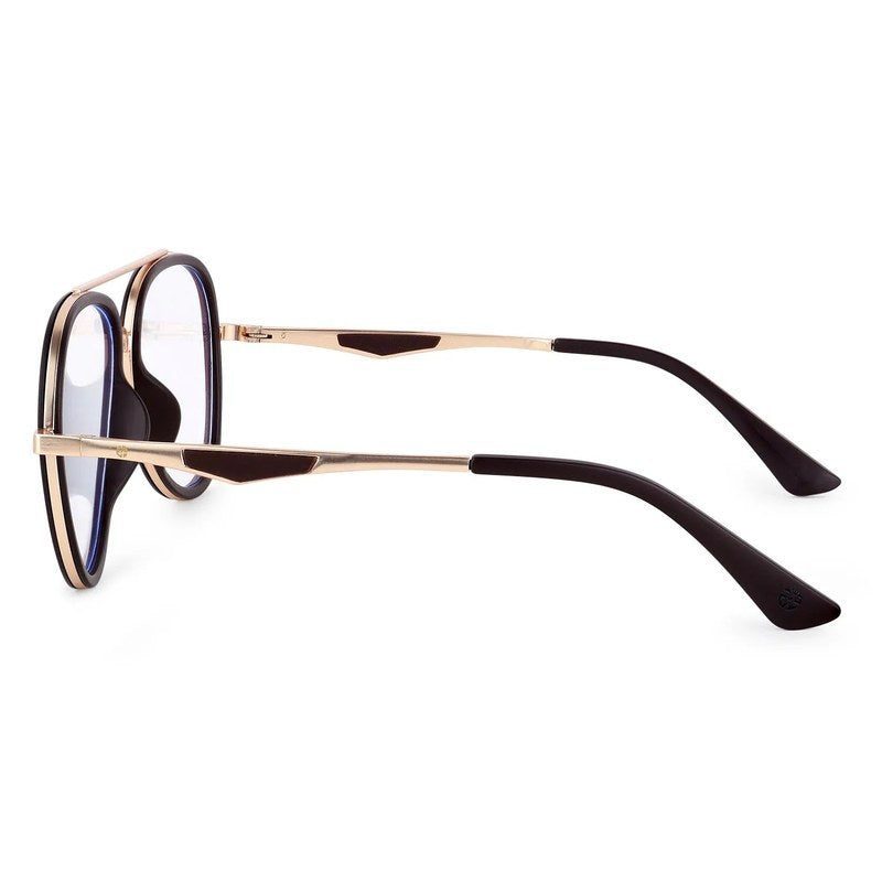 Eclipser Golden & Brown Medium Full Rim Aviator Clip-on for Men & Women — Hashtag Eyewears