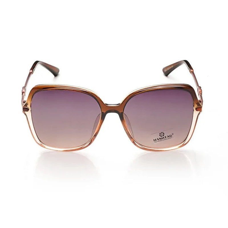 Eclipta Brown Oversized Full Rim Rectangle Sunglasses for Women — Hashtag Eyewears