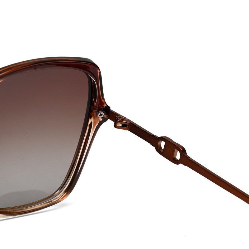 Eclipta | Gradient Brown Large Full Rim SQUARE Sunglasses for Women [Polarized]
