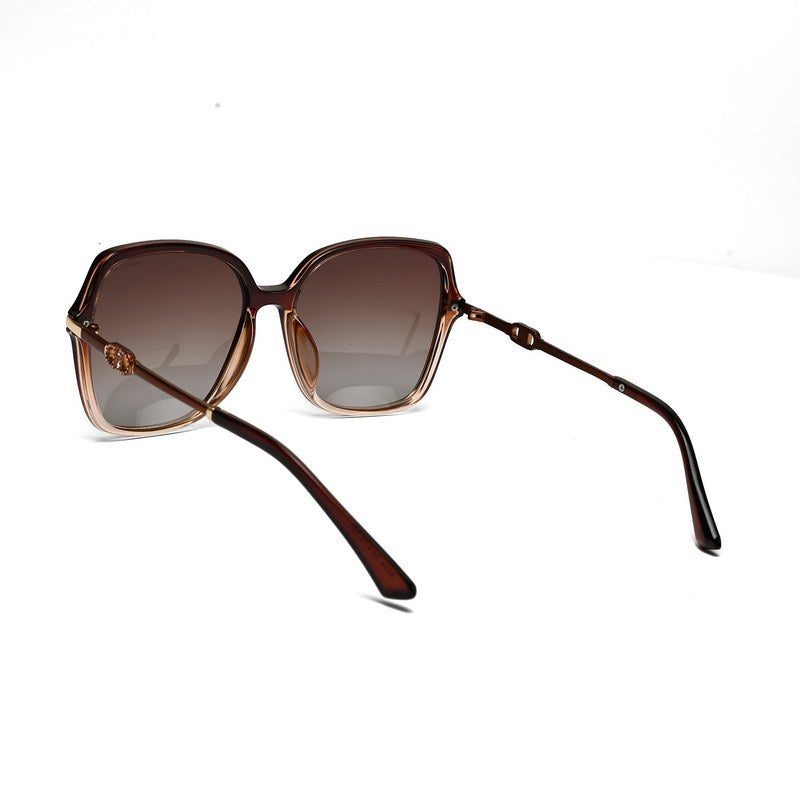 Eclipta | Gradient Brown Large Full Rim SQUARE Sunglasses for Women [Polarized]