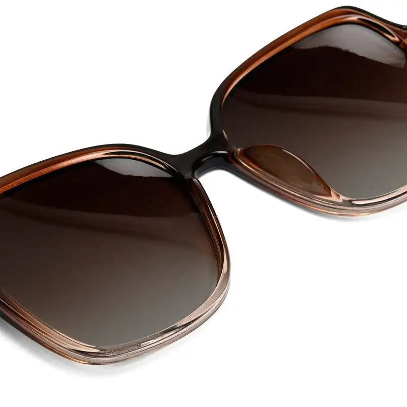 Eclipta | Gradient Brown Large Full Rim SQUARE Sunglasses for Women [Polarized]