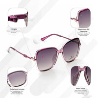 Eclipta Purple Oversized Full Rim Rectangle Sunglasses for Women — Hashtag Eyewears