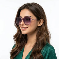 Eclipta | Purple Oversized Full Rim SQUARE Sunglasses for Women [Polarized]