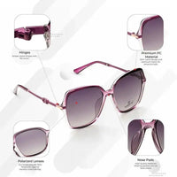 Eclipta | Purple Oversized Full Rim SQUARE Sunglasses for Women [Polarized]