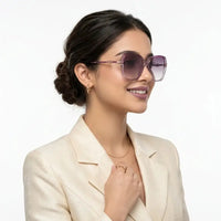 Eclipta | Purple Oversized Full Rim SQUARE Sunglasses for Women [Polarized]