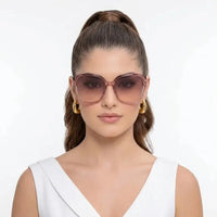 Eclipta | Red Oversized Full Rim SQUARE Sunglasses for Women [Polarized]