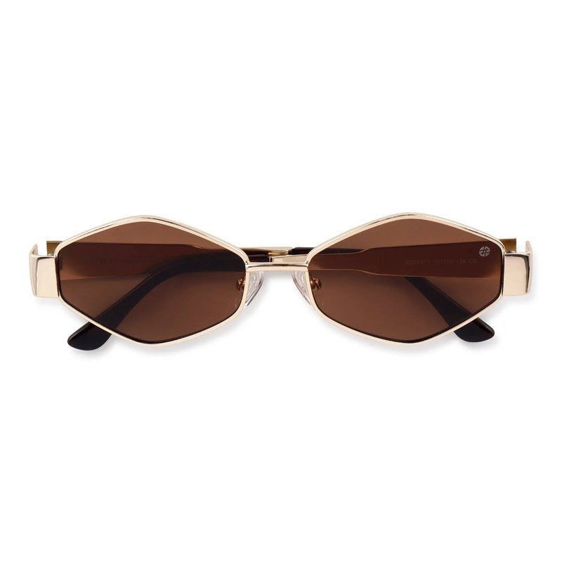Ecliptor Brown Medium Full Rim Diamond Sunglasses for Women — Hashtag Eyewears