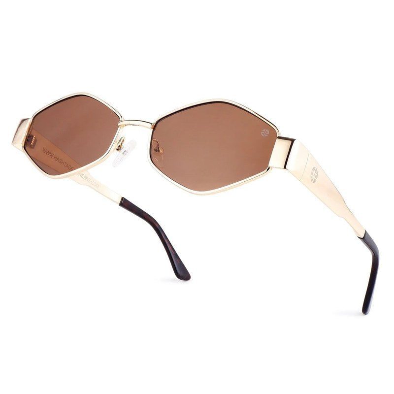 Ecliptor Brown Medium Full Rim Diamond Sunglasses for Women — Hashtag Eyewears