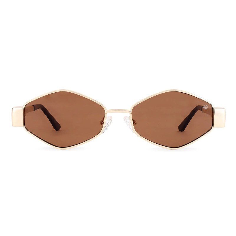 Ecliptor Brown Medium Full Rim Diamond Sunglasses for Women — Hashtag Eyewears