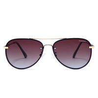 Nuvia Golden & Brown Medium Full Rim Aviator Sunglasses for Men & Women — Hashtag Eyewears