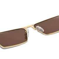 Elura | Golden Medium Full Rim RECTANGLE Sunglasses for Men & Women [UV-protected]
