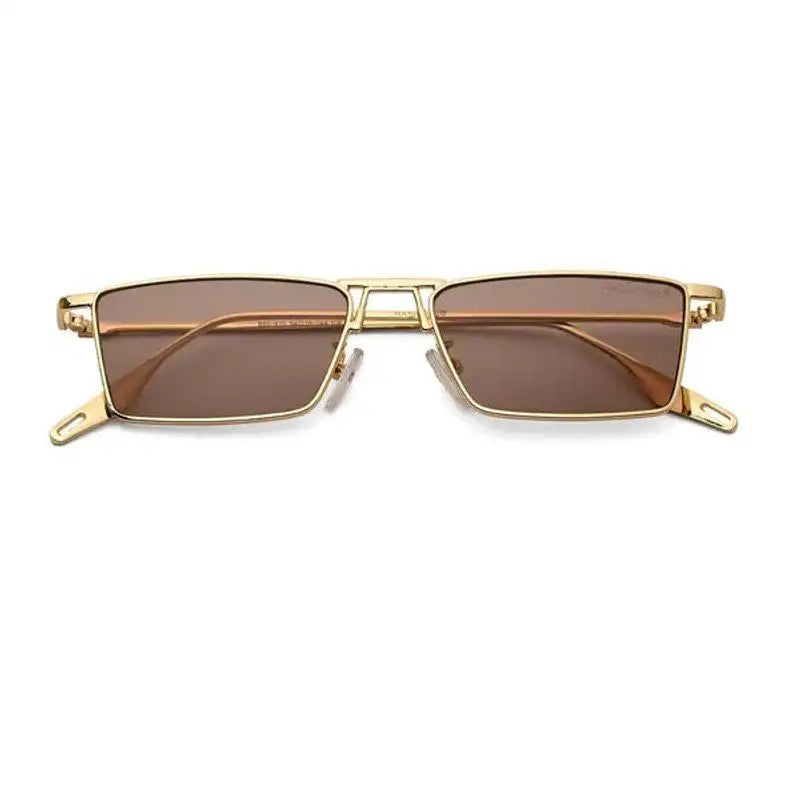 Elura | Golden Medium Full Rim RECTANGLE Sunglasses for Men & Women [UV-protected]