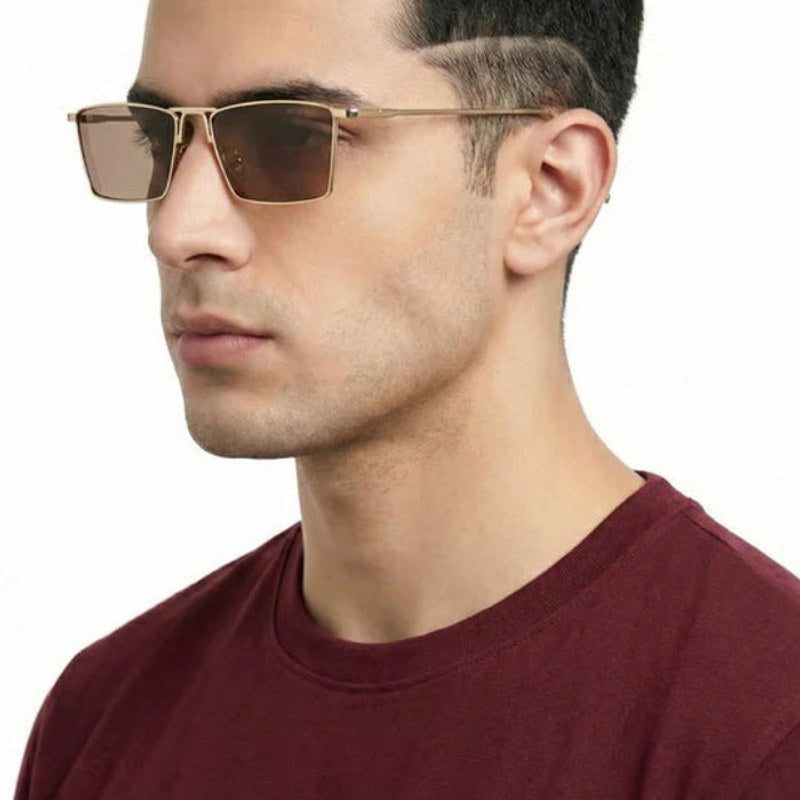 Elura Golden Medium Full Rim RECTANGLE Sunglasses for Men & Women — Hashtag Eyewears