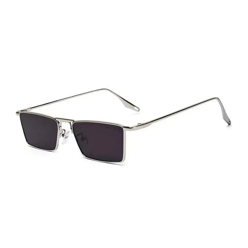 Elura | Silver Medium Full Rim RECTANGLE Sunglasses for Men & Women [UV-protected]