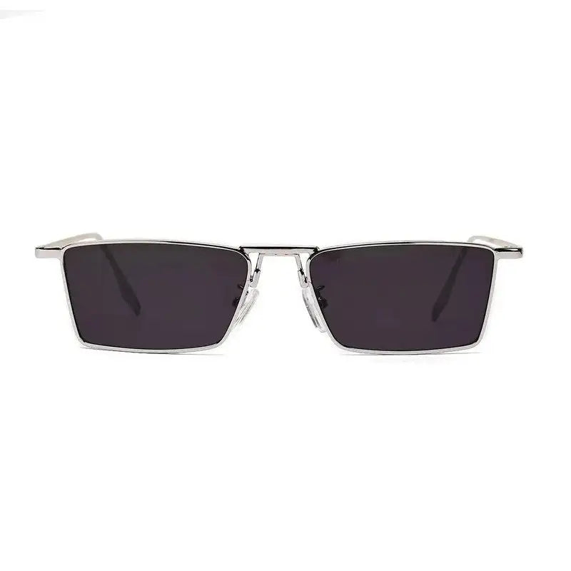 Elura | Silver Medium Full Rim RECTANGLE Sunglasses for Men & Women [UV-protected]