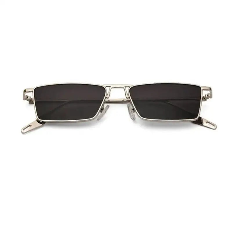 Elura | Silver Medium Full Rim RECTANGLE Sunglasses for Men & Women [UV-protected]