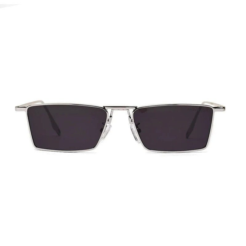 Elura Silver Medium Full Rim RECTANGLE Sunglasses for Men & Women — Hashtag Eyewears