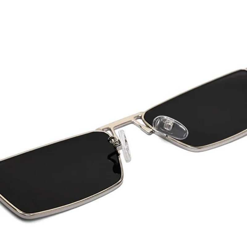Elura Silver Medium Full Rim RECTANGLE Sunglasses for Men & Women — Hashtag Eyewears