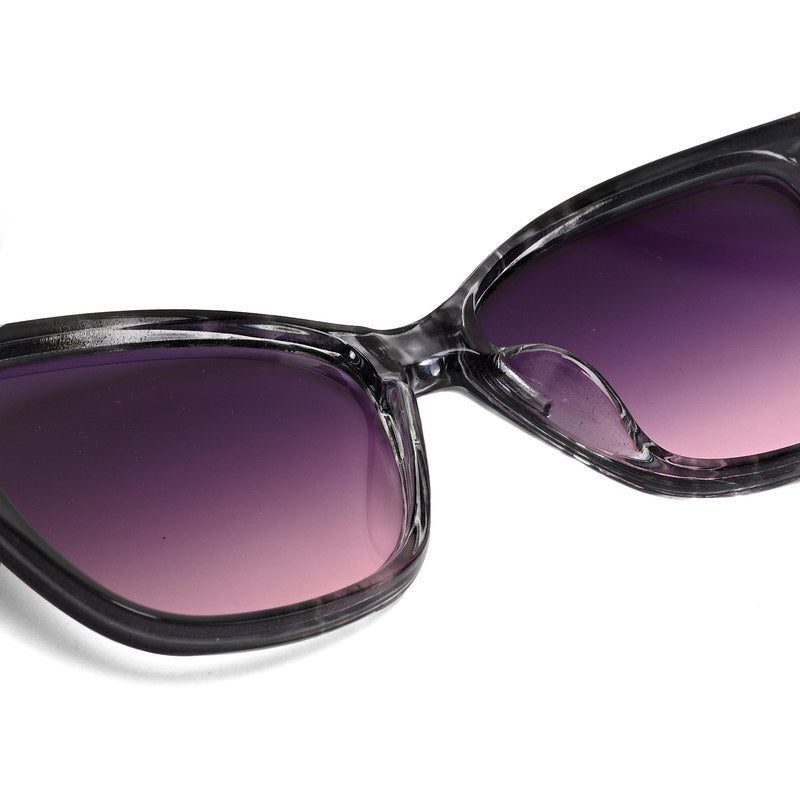 Elyra | Grey Texture Medium Full Rim Cateye Sunglasses for Women [UV-protected]