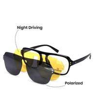 Ember Black Medium Full Rim Square Clip-on for Men & Women — Hashtag Eyewears