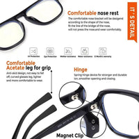 Ember Black Medium Full Rim Square Clip-on for Men & Women — Hashtag Eyewears