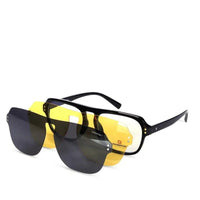 Ember Black Medium Full Rim Square Clip-on for Men & Women — Hashtag Eyewears