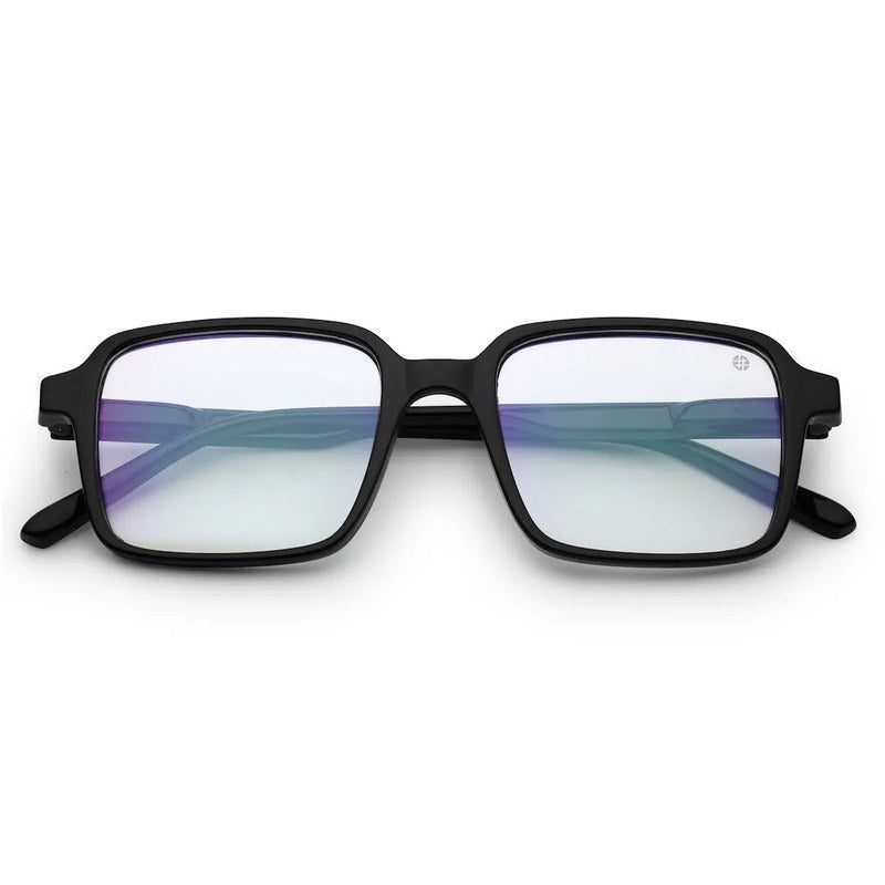 Enigma | Black Medium Full Rim Square Computer Glasses for Men & Women [Blue Block]