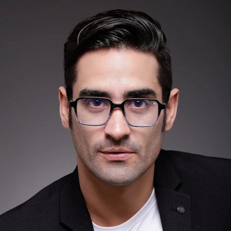 Enigma Gradient Black Medium Full Rim Square Computer Glasses for Men & Women — Hashtag Eyewears