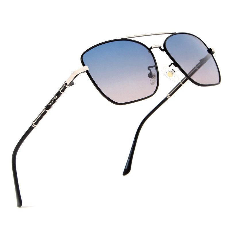 Enira | Gradient Blue Pink Large Full Rim RECTANGLE Sunglasses for Men & Women [Polarized]