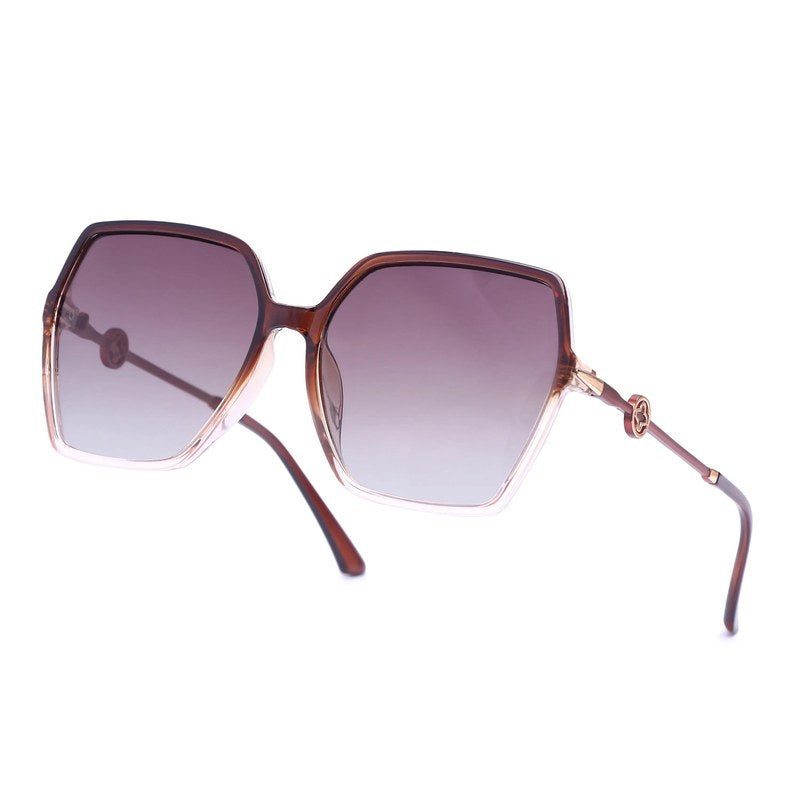 Eonara Gradient Brown Large Full Rim Square Sunglasses for Women — Hashtag Eyewears