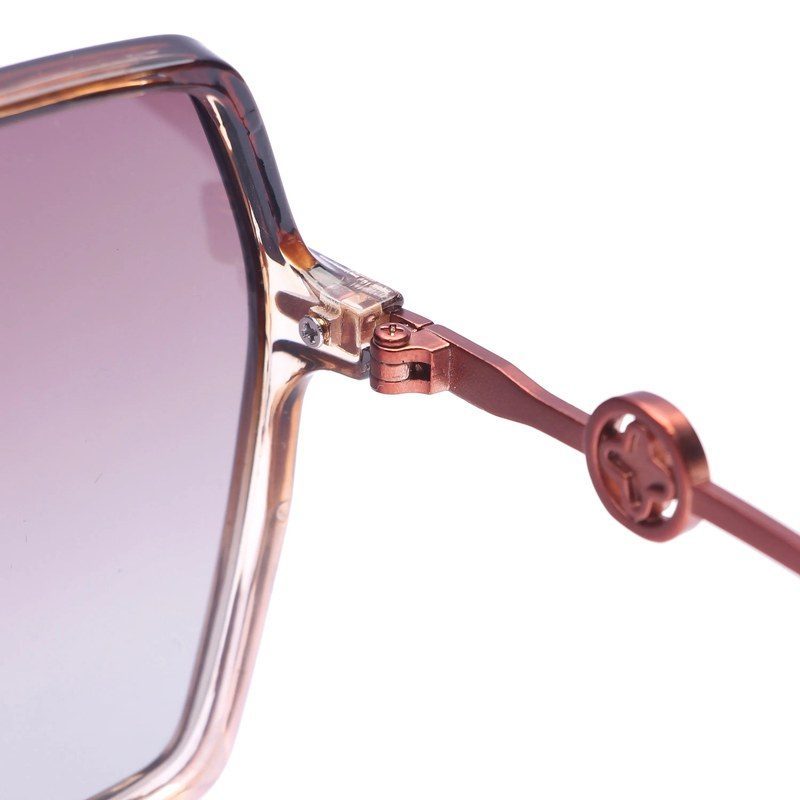 Eonara | Gradient Brown Large Full Rim Square Sunglasses for Women [Polarized]