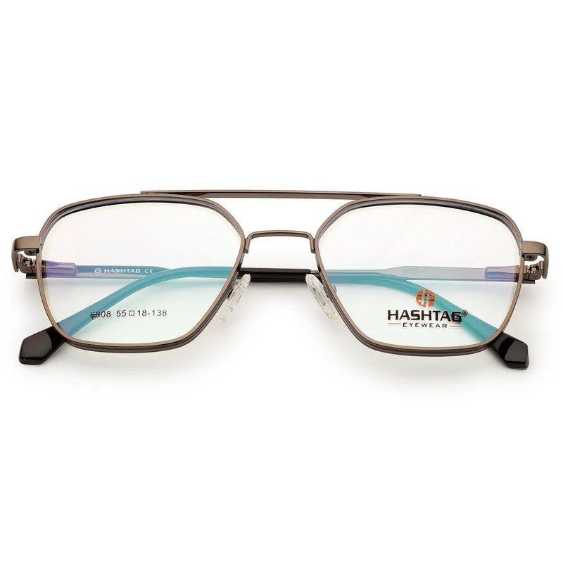 Ethra Brown Medium Full Rim Square with Spring Hinges Eyeglasses for Men & Women — Hashtag Eyewears