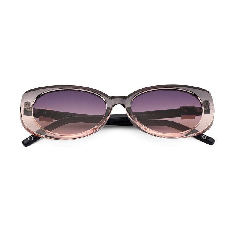 Evira | Transparent Gradient Grey Large Full Rim Cateye Sunglasses for Women [UV-protected]