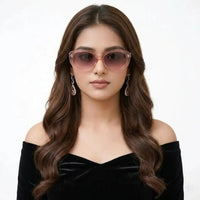 Evira | Transparent Gradient Pink Large Full Rim Cateye Sunglasses for Women [UV-protected]