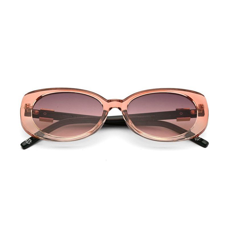 Evira | Transparent Gradient Pink Large Full Rim Cateye Sunglasses for Women [UV-protected]