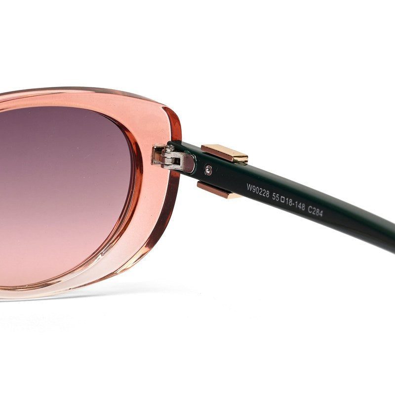 Evira | Transparent Gradient Pink Large Full Rim Cateye Sunglasses for Women [UV-protected]
