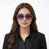 Evira | Transparent Gradient Purple Large Full Rim Cateye Sunglasses for Women [UV-protected]
