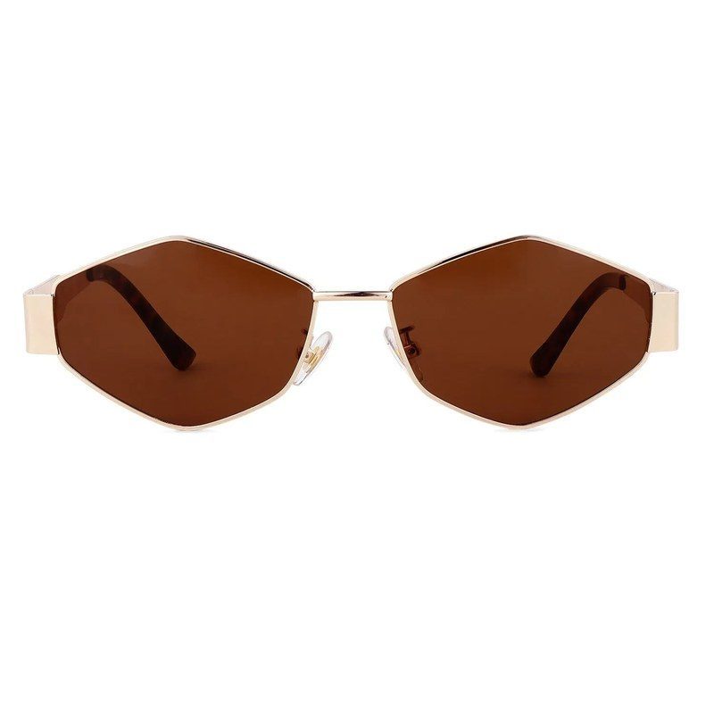 Exarion Brown Large Full Rim Diamond Sunglasses for Women — Hashtag Eyewears