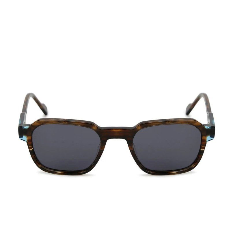 EYEBEAM Tiger Brown-Transparent Blue Medium Full Rim Square Sunglasses for Men & Women — Hashtag Eyewears
