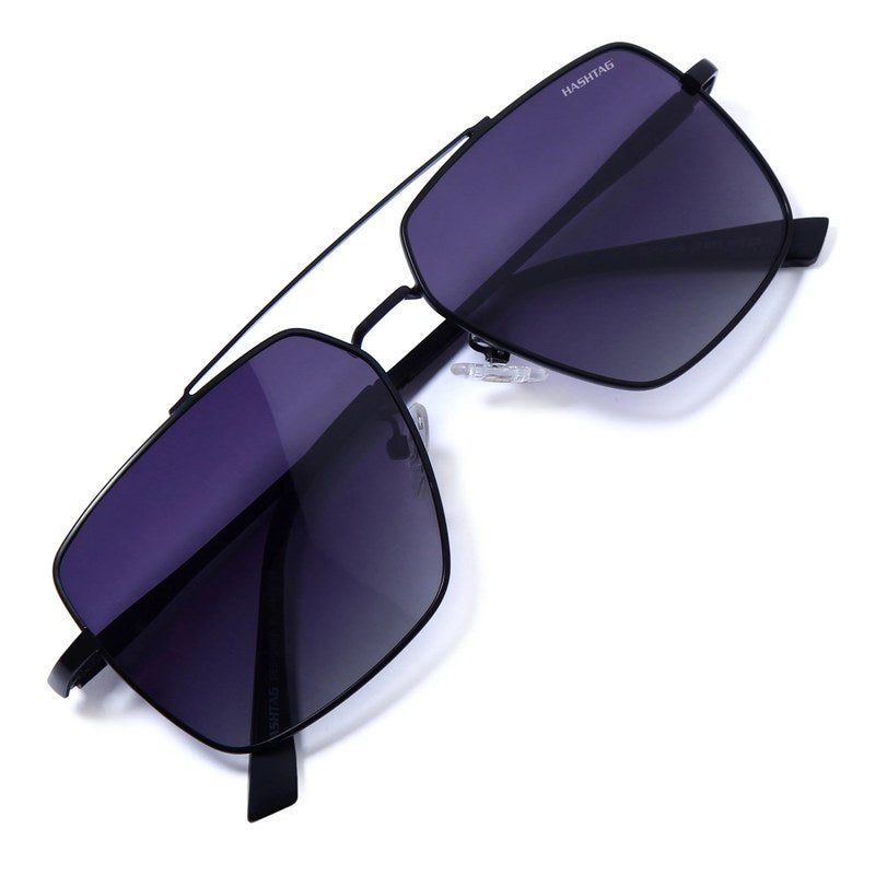 Kynra Black Large Full Rim Aviator Sunglasses for Men & Women — Hashtag Eyewears
