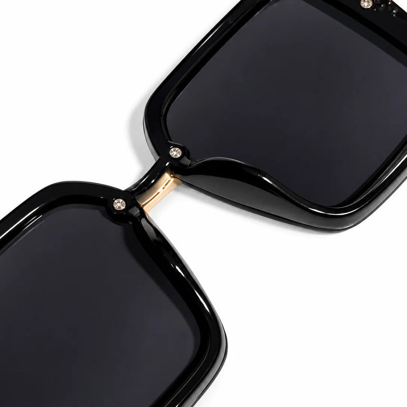Valoria | Black Large Full Rim Square Sunglasses for Women [UV-protected]