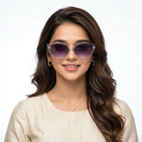 Kynor | Gradient Purple Medium Full Rim Cateye Sunglasses for Women [UV-protected]