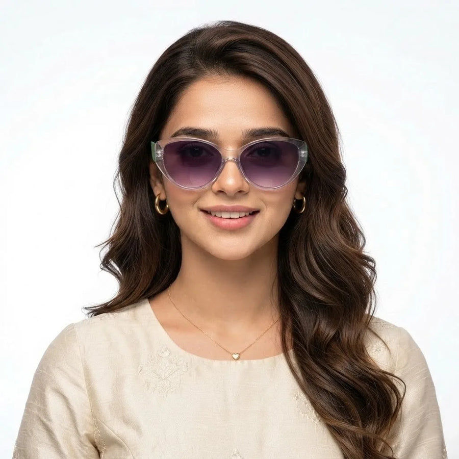 Kynor | Gradient Purple Medium Full Rim Cateye Sunglasses for Women [UV-protected]