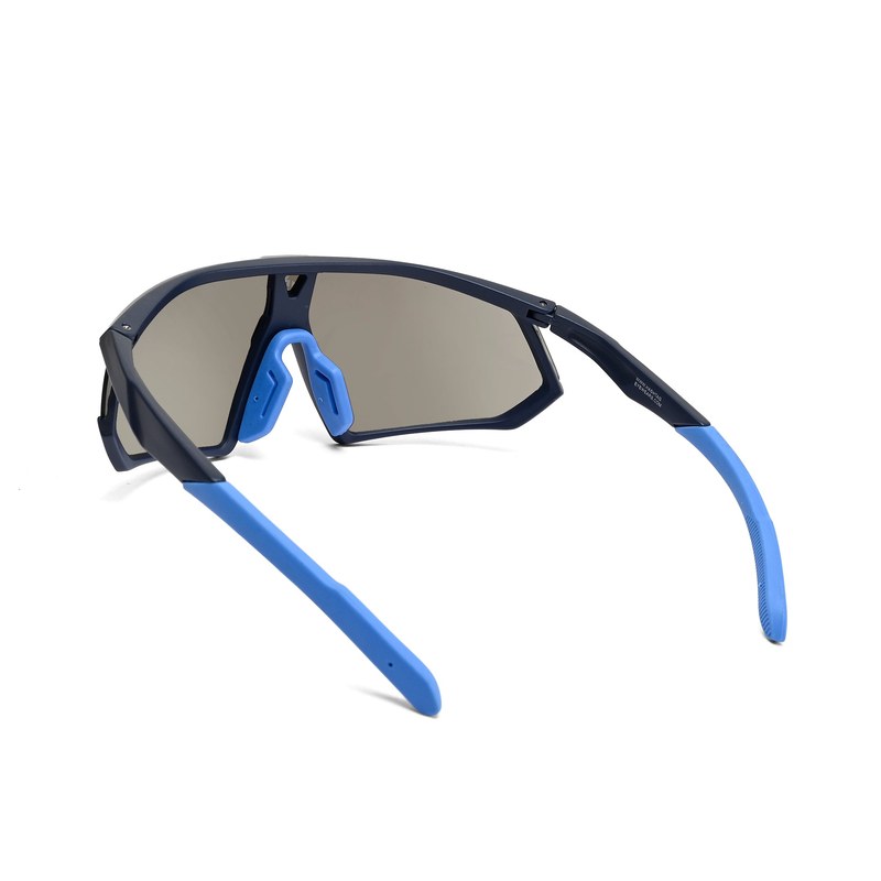 Faelon | Blue Medium Full Rim Shield Sports Sunglasses for Men & Women [UV-protected]