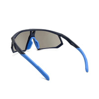 Faelon | Blue Medium Full Rim Shield Sports Sunglasses for Men & Women [UV-protected]