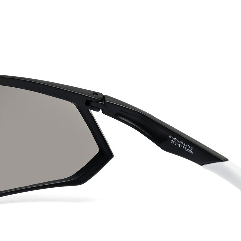 Faelon Grey Medium Full Rim Shield Sports Sunglasses for Men & Women — Hashtag Eyewears