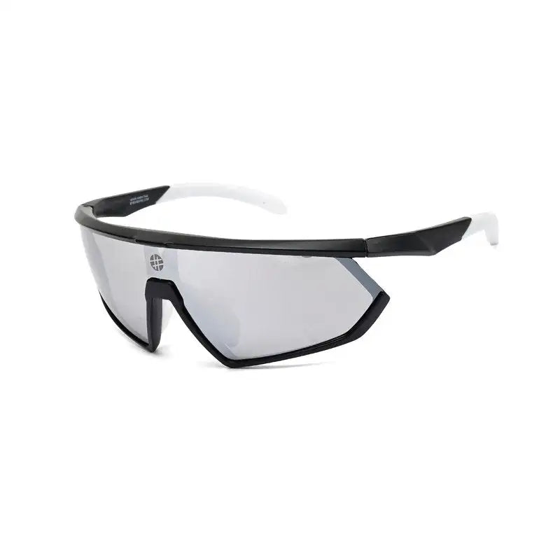Faelon | Grey Medium Full Rim Shield Sports Sunglasses for Men & Women [UV-protected]