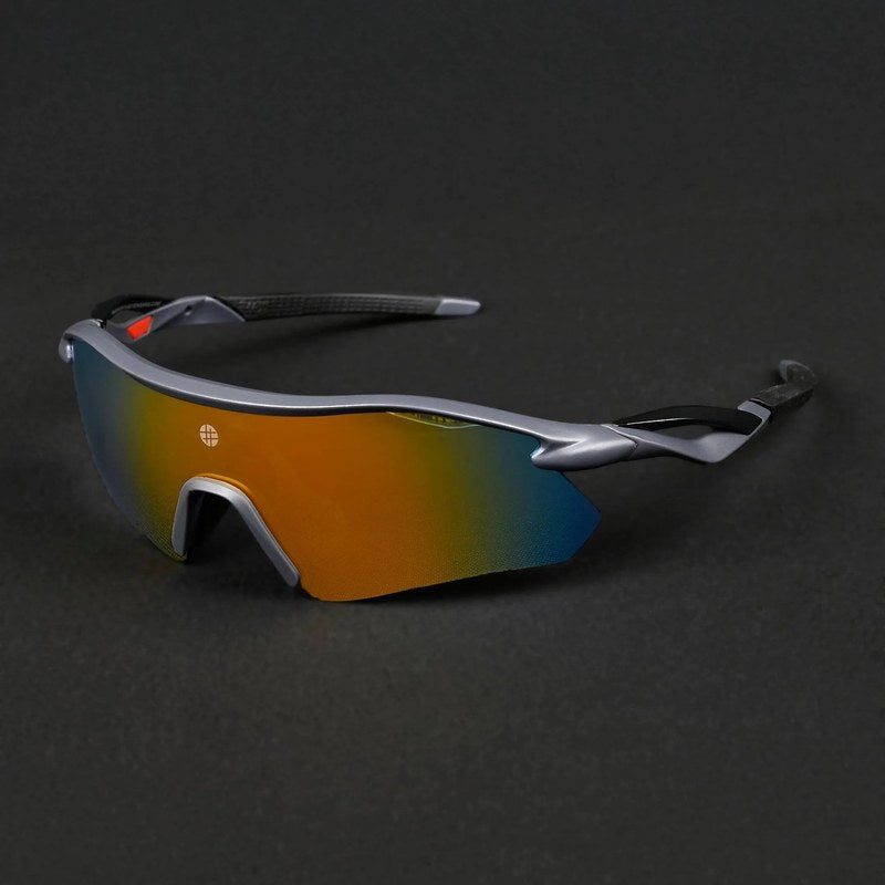 Falcon Grey Large Half Rim Shield Sports Sunglasses for Men & Women — Hashtag Eyewears